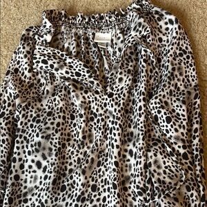 A New Day Black and White Animal Print Top